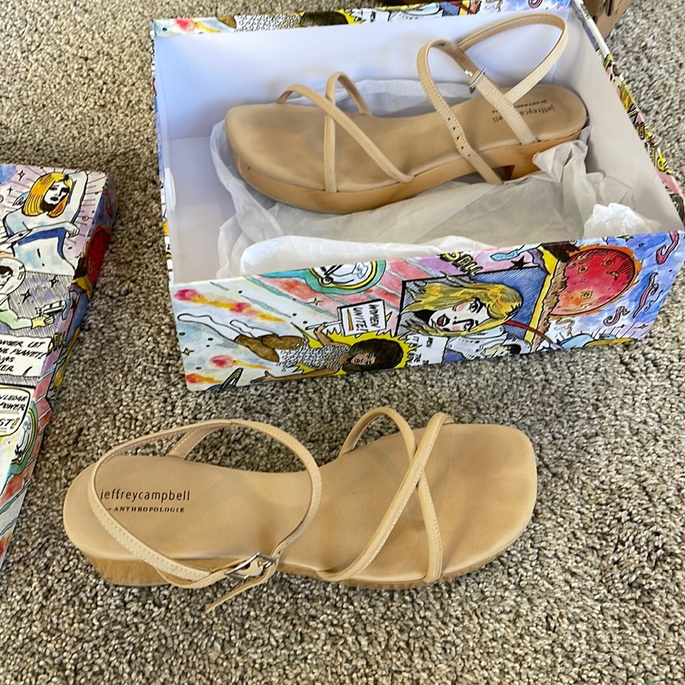 Jeffrey Campbell nude sandal, size 8.5